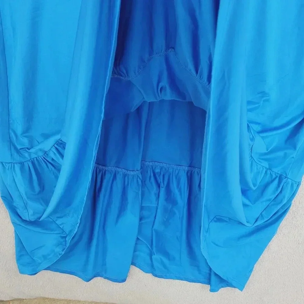 Lane Bryant Sleeveless Blue Maxi Dress 18/20 Polyester Spandex Ruffled Hem 11CT - Picture 5 of 7